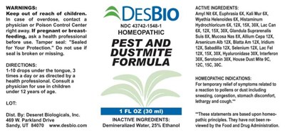 Pest And Dustmite Formula (Dsrt0774 Pest And Dustmite Formula 8 3 19)